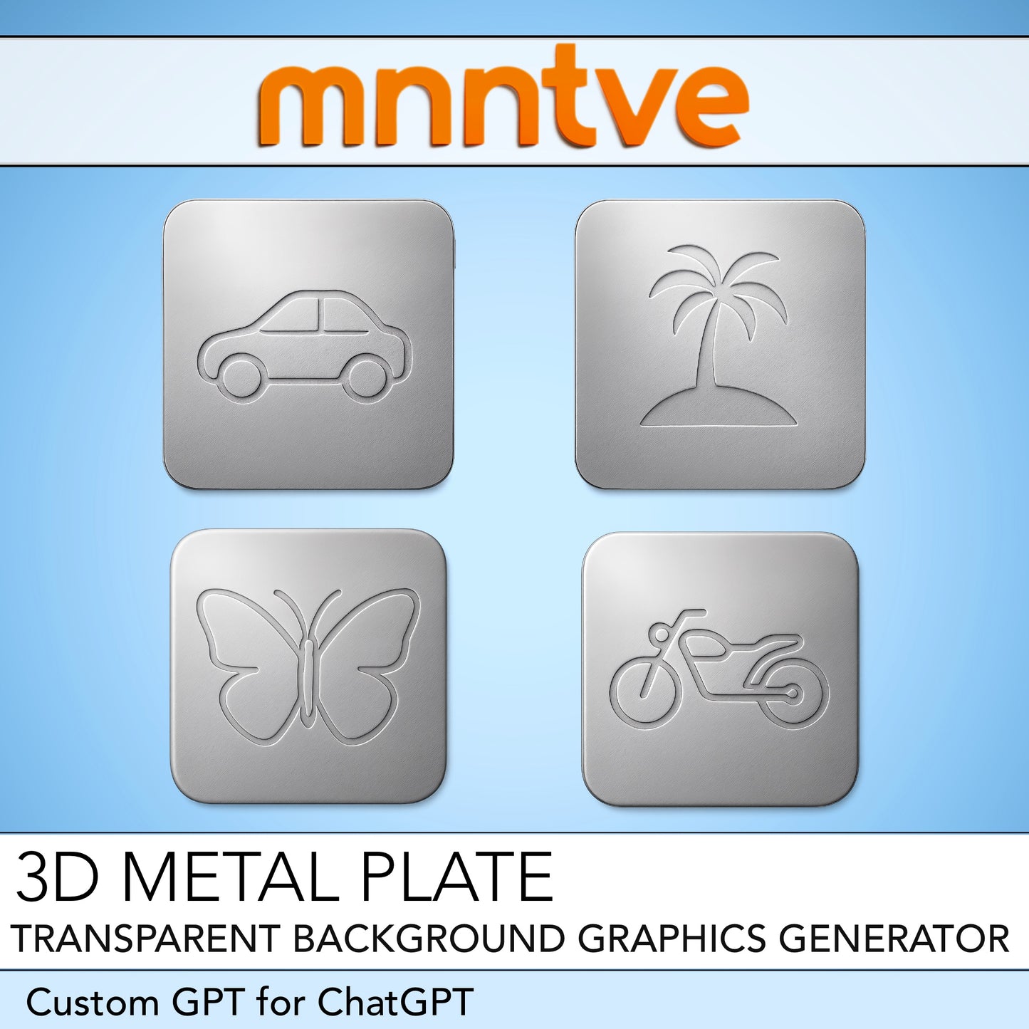 3D Metal Plate — A Stainless-Steel Graphic Generator for ChatGPT