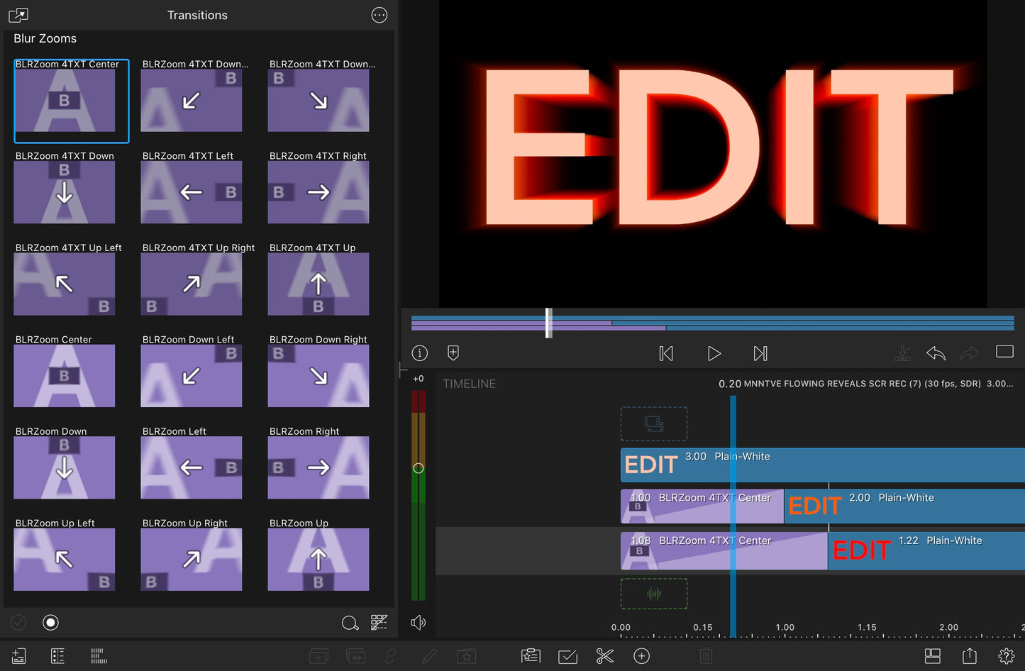 Flowing Reveals - LumaFusion Native Transitions Pack for iPadOS/iOS/macOS