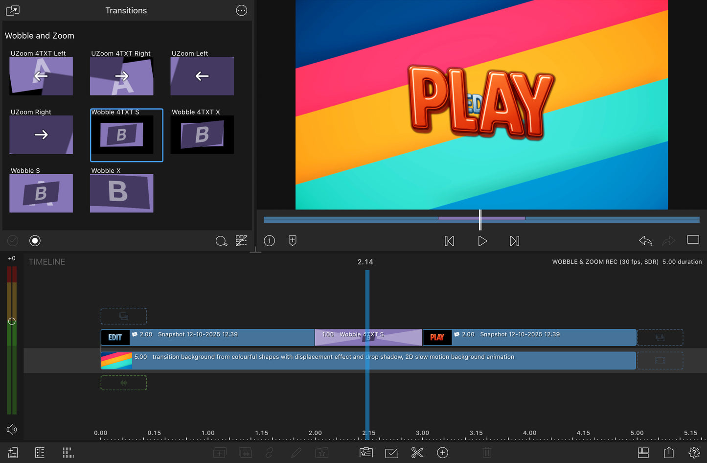 ** WOOBLE and ZOOM - LumaFusion Native Transitions Pack for iPadOS/iOS/macOS - Select-Apply-Amaze, all in under 1 second