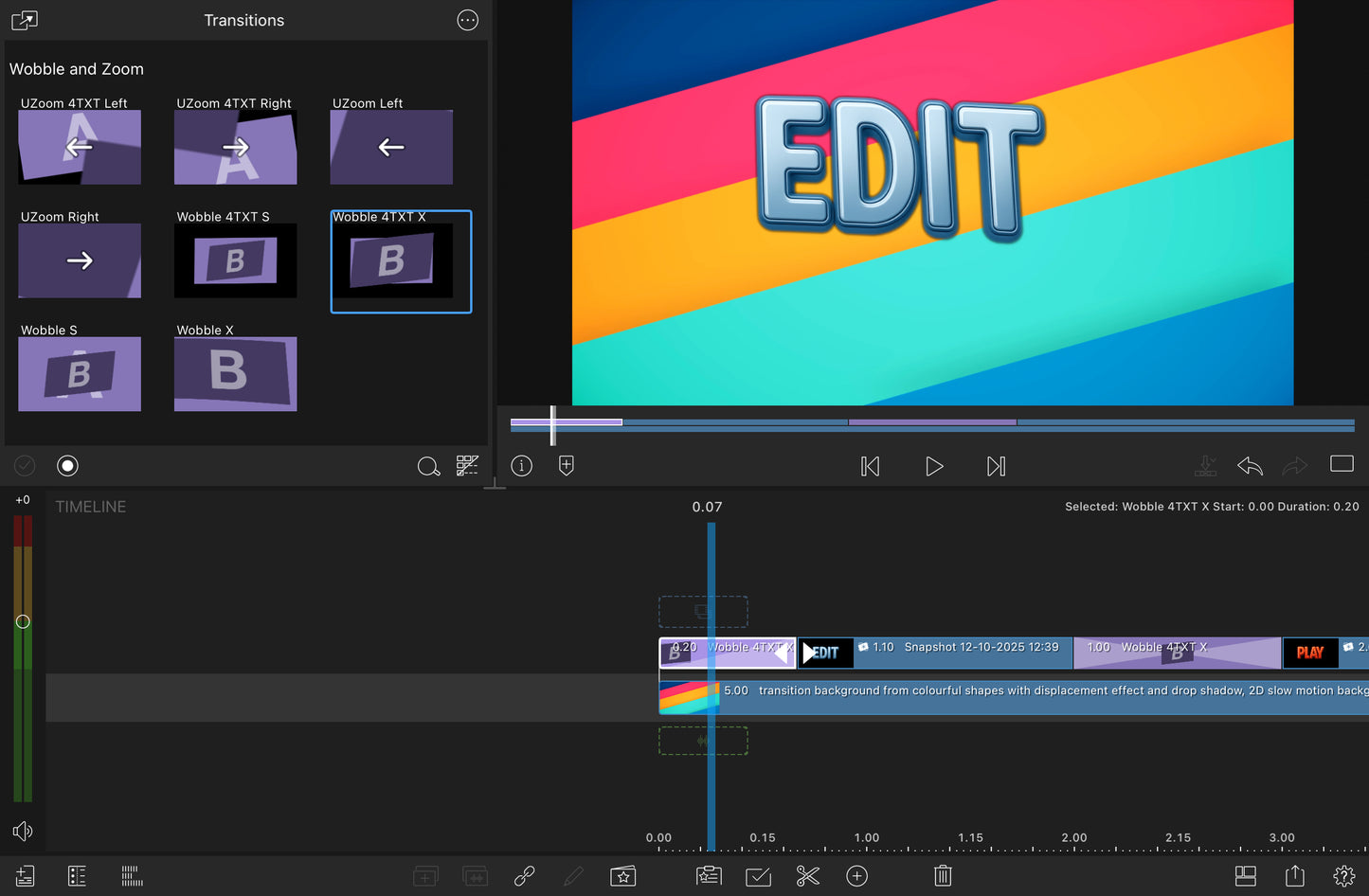 ** WOOBLE and ZOOM - LumaFusion Native Transitions Pack for iPadOS/iOS/macOS - Select-Apply-Amaze, all in under 1 second