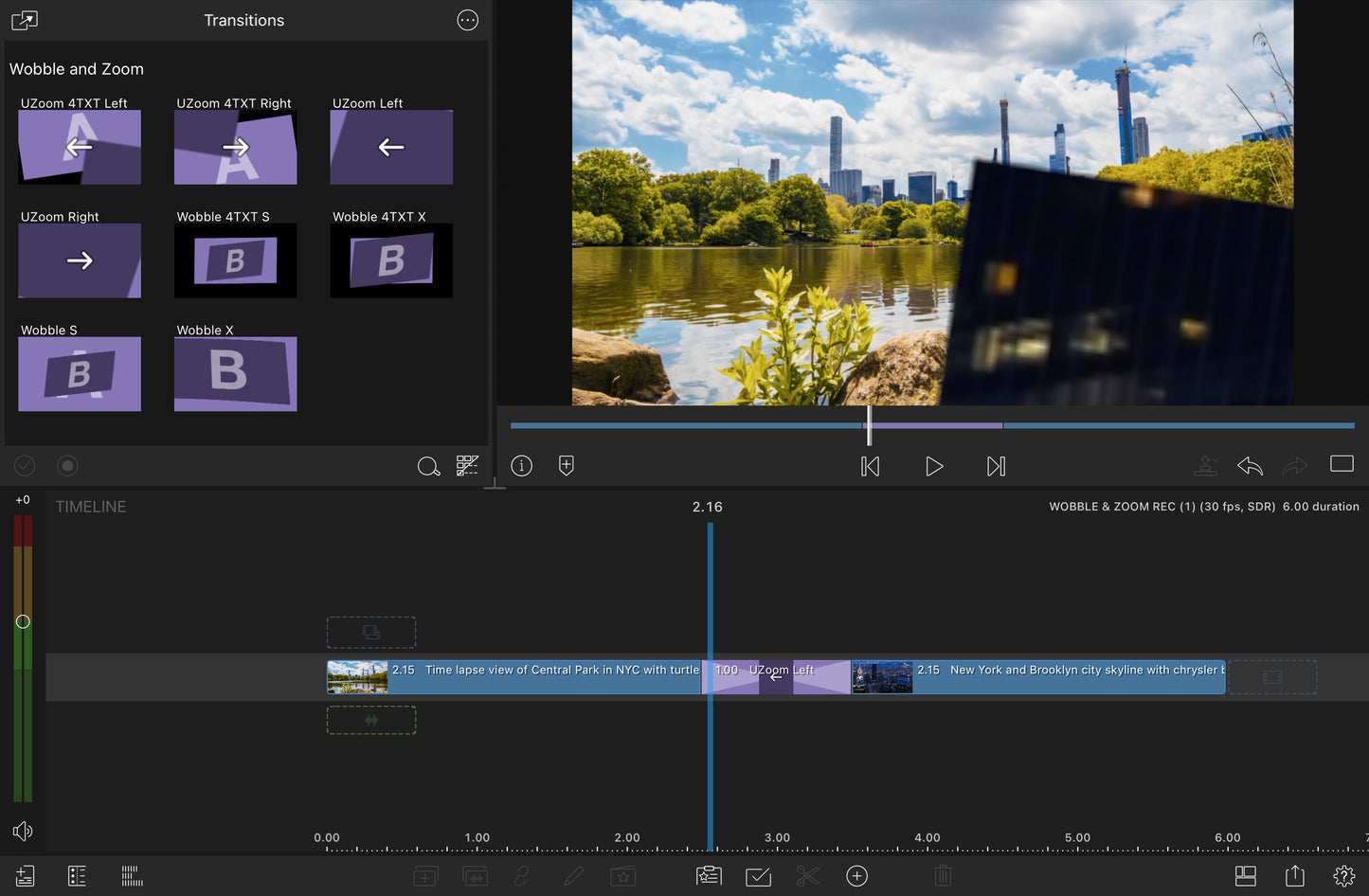 ** WOOBLE and ZOOM - LumaFusion Native Transitions Pack for iPadOS/iOS/macOS - Select-Apply-Amaze, all in under 1 second