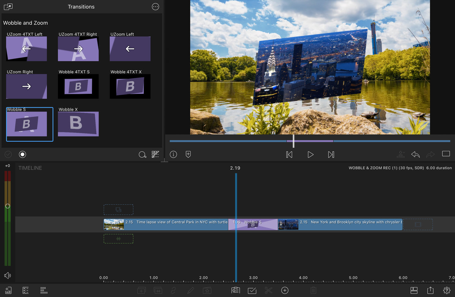 ** WOOBLE and ZOOM - LumaFusion Native Transitions Pack for iPadOS/iOS/macOS - Select-Apply-Amaze, all in under 1 second